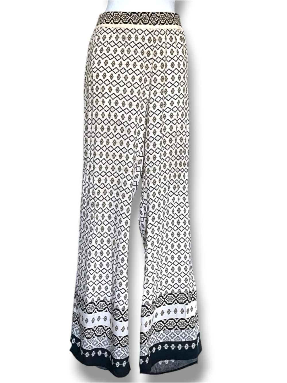 Nectar Clothing Boho Wide Leg Pants Women’s Flowy Palazzo Printed Elastic Waist